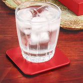 Red Leather Single Coaster, Square